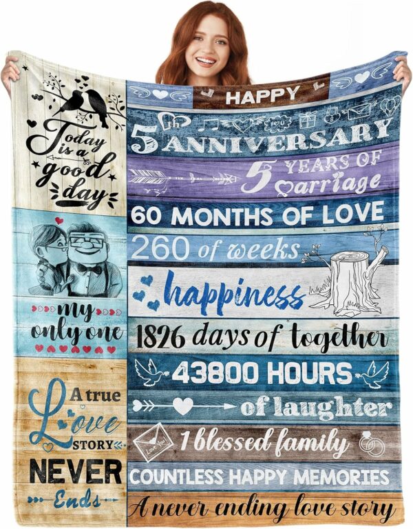 Anniversary Blanket Vintage Colors Gift For Her Him