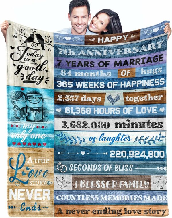 Anniversary Blanket Vintage Colors Wooden Pattern Gift