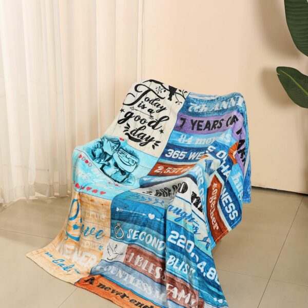 Anniversary Blanket Vintage Colors Wooden Pattern Gift